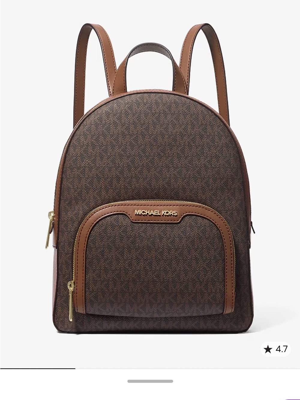 Michael Kors Jaycee Brown and Tan Signature Logo Backpack